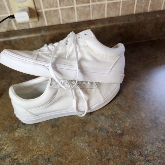 Vans Of The Wall Old Skool Canvas Style White Size 8.5 Women's and 7 Mens - Picture 3 of 9